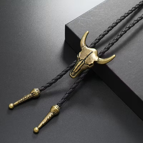 Black bolo tie - black, with