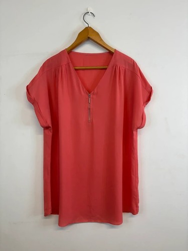 Peacocks coral pink zip top - pink,
