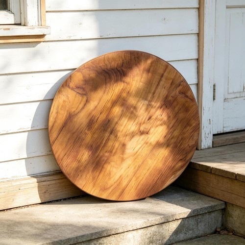 Rustic natural round - natural,