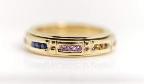 Yellow gold twist - gold, topaz