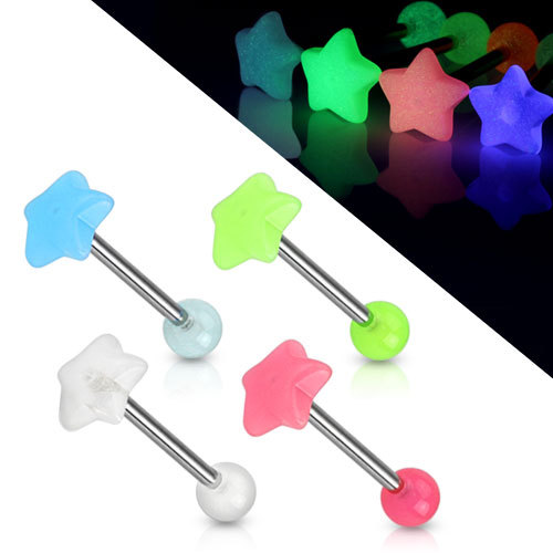 Tongue bar glow the - in, dark