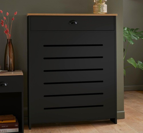 Black radiator cover - black,