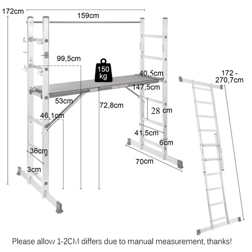 Telescopic ladder step fold - telescopic,
