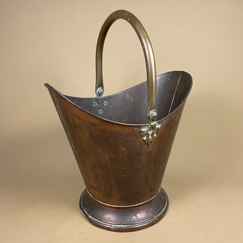 Metal copper coal bucket - metal,
