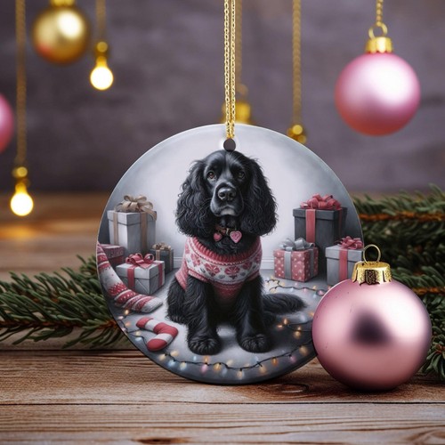Black cocker spaniel christmas - black,