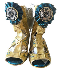 Disney Store Brave Merida Gold Glitter Girls Costume Play Shoes Size 7/8 NWT