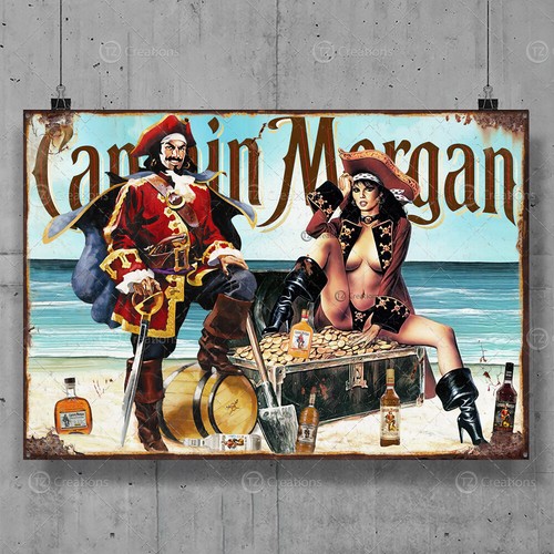 Captain morgan vintage metal - vintage,