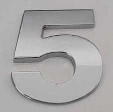 3D Quality 45 mm High Metal Chrome Self Adhesive Letters & Numbers Emblem Badge.
