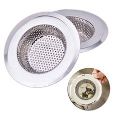 2x Stainless Kitchen Drain Steel Bathroom Sink Strainer Mesh Hole Filter Cover