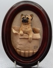 Vintage Brush Strokes Oval Dog