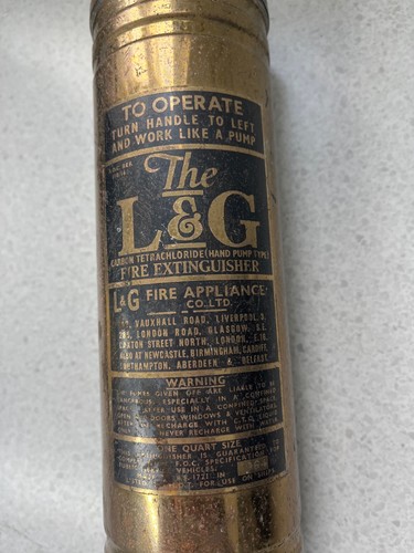 Old brass fire extinguisher - brass,