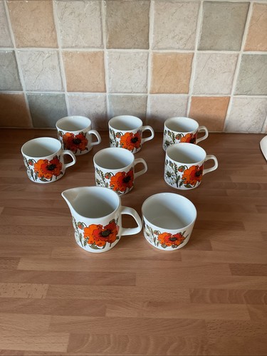 Meakin poppy cups sugar - poppy, cups,
