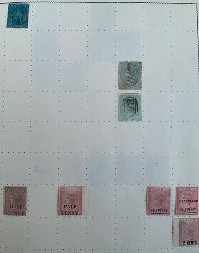 Mauritius stamps 1859 - 1859, six