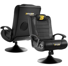 BraZen Stag Bluetooth Gaming Chair For Kids Video Games Chairs Speakers - Black