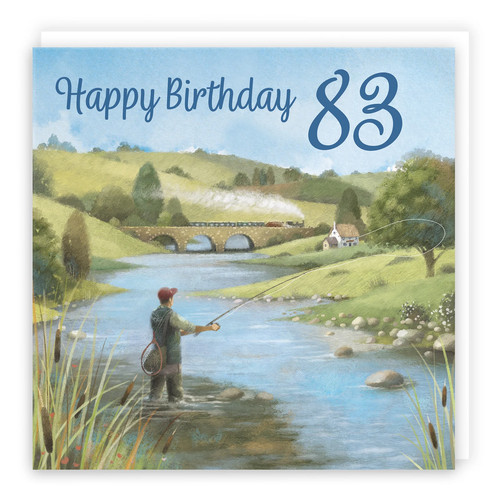 83rd fly fishing birthday card - 83rd,