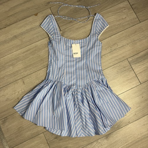Monki blue striped drop waist - monki,