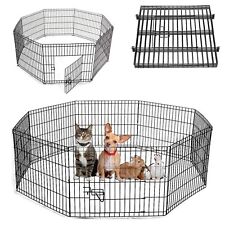 61CM Dog Pet Pen 8 Panel Metal Puppy Playpen Run Cage Fence Enclosure Indoor UK