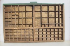 Antique Wooden Printers Drawer Tray Wall Display Rack Letterpress Old Vintage