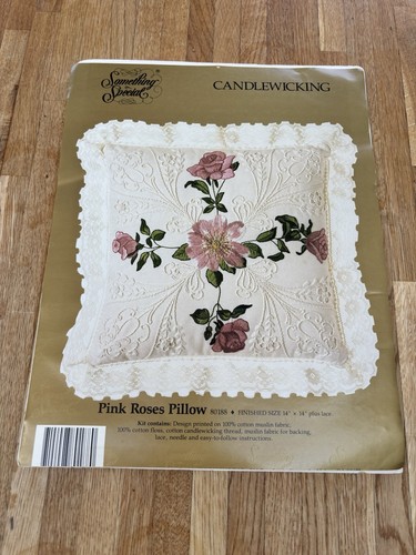 Vintage candlewicking pillow - candlewicking,