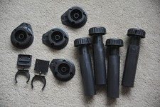 KITCHEN CABINET PLINTH FEET/LEGS 100mm x4 + 2 CLIPS BLACK CARCASE UNIT BASE LEGS