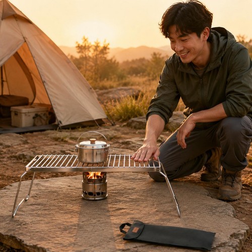 Camping cooker stand storage - camping,