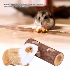 L Wooden Animal Tunnel Exercise Tube Chew Toy For Rabbit Ferret Hamster Guinea P