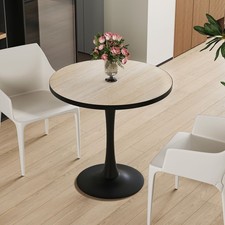 30" Round Dining Table with Tulip Base Marble Kitchen Dinner Table Coffee Table