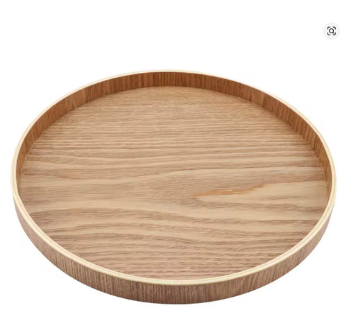 27cm wooden serving tray round - wooden,