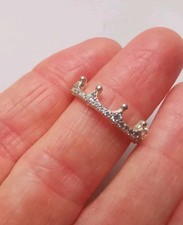 Sterling Silver Crown Design CZ Ring, Size L *Stone Missing* . R8M