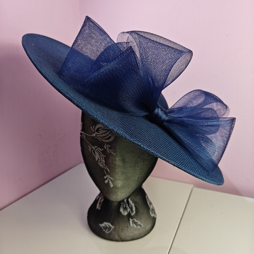 Navy blue large fascinator - navy,
