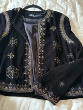 Zara Black Velvet Jacket With