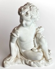 Vintage White Plaster Cherub /