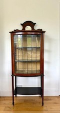 Edwardian Mahogany Display Cabinet with Bow Fronted Glass 