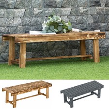 Outdoor Garden Bench Patio Loveseat Fir Wood 2 Person Water-Resist - 1.1m