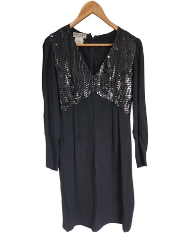 Vintage jaeger black sequin - black,
