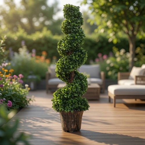 Artificial boxwood spiral - artificial,