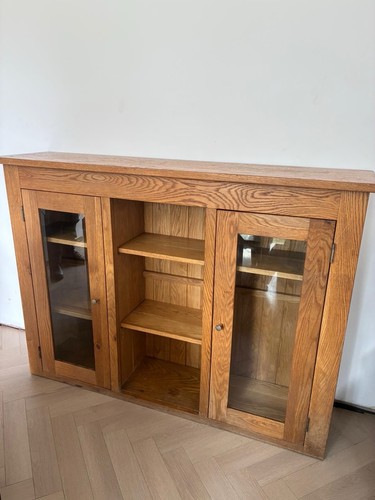 Vintage solid oak glass - vintage,