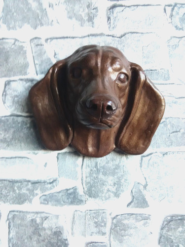 Stone bronzed dachshund - stone, dog