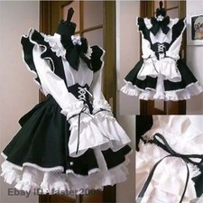 Hot Women Maid Outfit Lolita Cosplay Cute Cafe Costume Men Uniform Apron Dress
