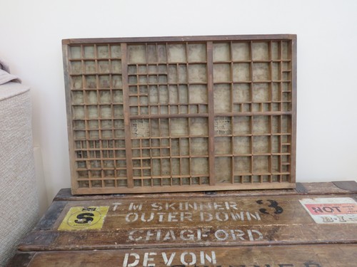 Vintage wooden printers tray - vintage,