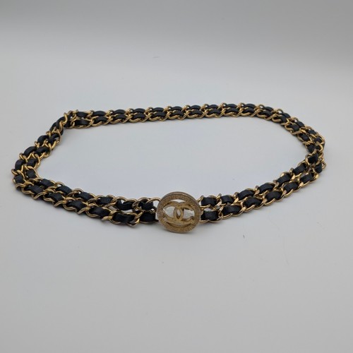 Chanel leather chain belt - chanel,