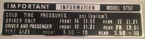 Honda st50 dax tyre - st50, caution