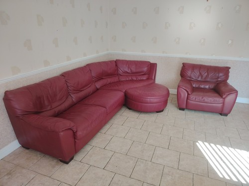 Natuzzi red italian leather - natuzzi,