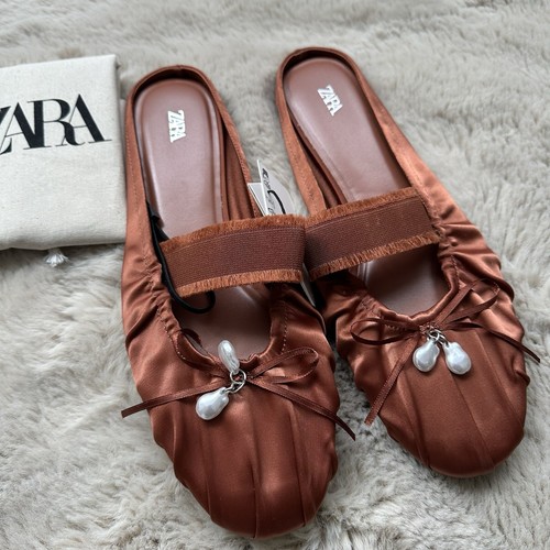 Zara beaded bow satin - zara,