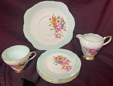 ROYAL SUTHERLAND BONE CHINA Individual  Pieces Cups Side Plates, Jug, Cake Plate