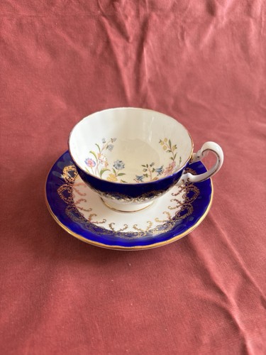 Aynsley blue butterfly teacup - butterfly,