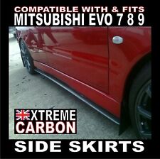 Carbon Side Skirt Extensions Skirts Set "fits" Mitsubishi Evo EVOLUTION 7 8 9 