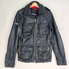 Superdry Black Leather Biker