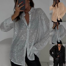 Womens Sexy Sequin Shirts