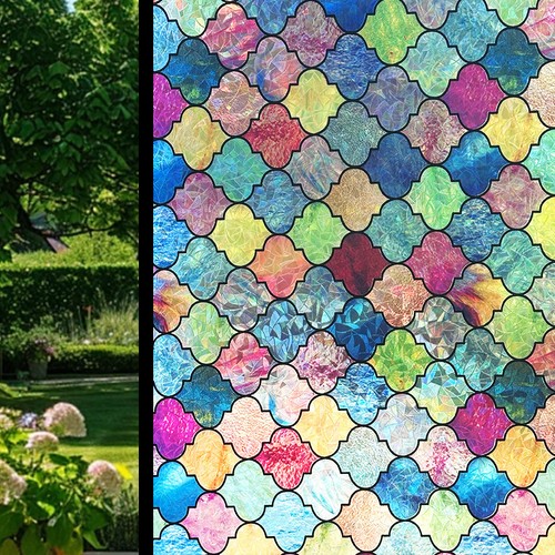Rainbow frosted window - rainbow,